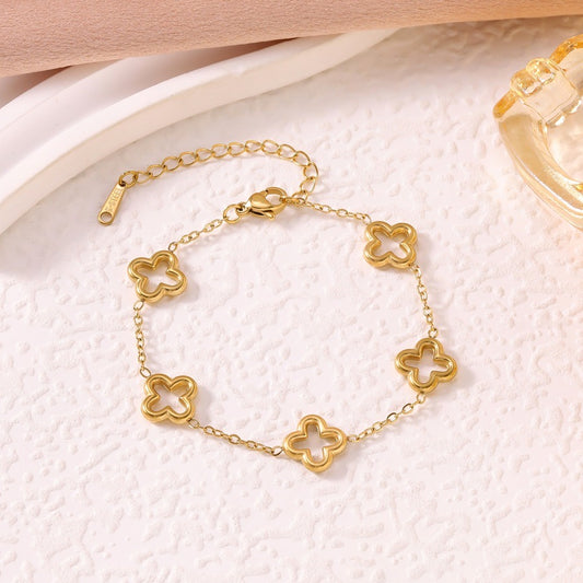 Bracelet trèfles doré
