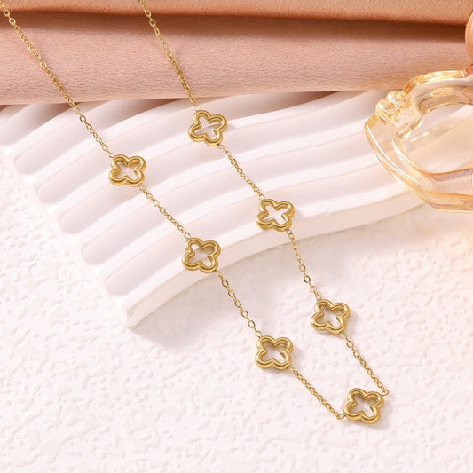 Collier trèfles doré