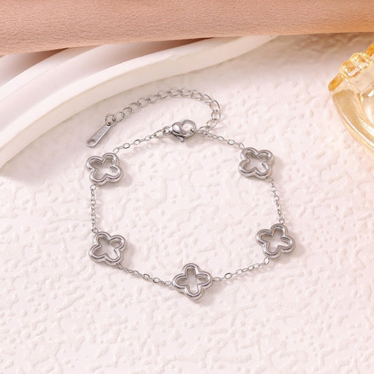 Bracelet trèfle argenté